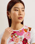 BELLARY-Tops-It's all in the details: T-shirt Pressed flower print Crew neck Slim fit Stretch finish Short sleeves Yiyi is 5'8" / 1.73m and wears Pink in a Ted size 1- Ted Baker Romania